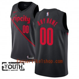 Portland Trail Blazers Trikot Benutzerdefinierte 2018-19 Nike City Edition Schwarz Swingman - Kinder